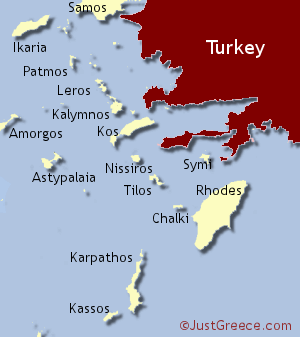 Dodecanese Map from Just Greece