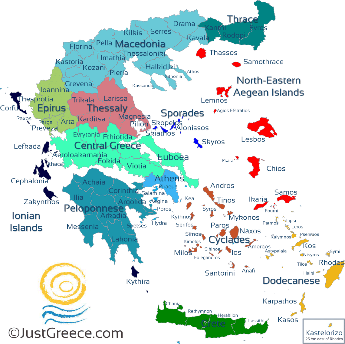 The map of Greece