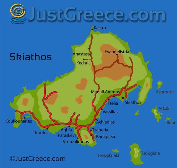 The map of Sporades islands